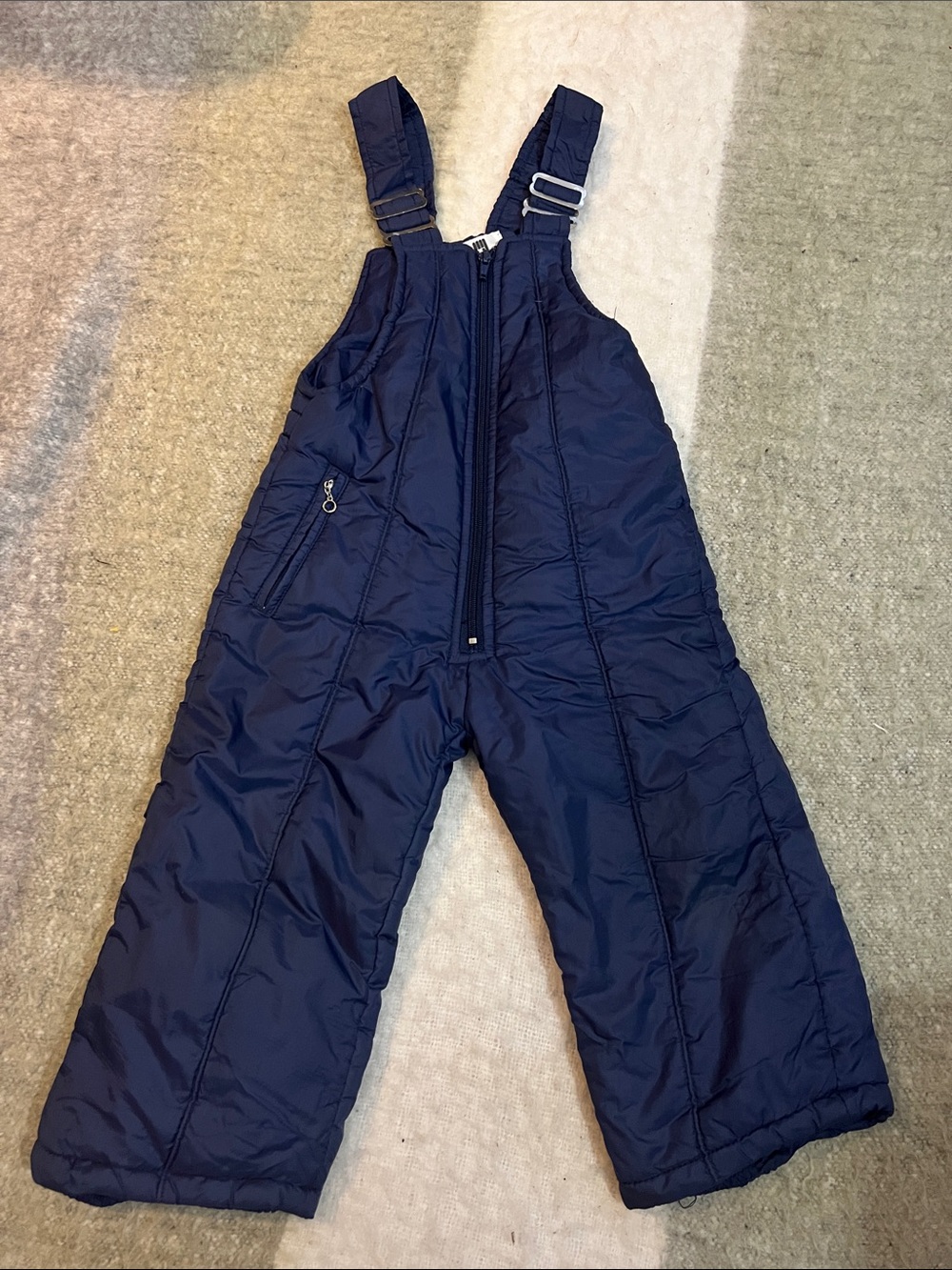 FRIENDS Navy Quilted Insulated Kids Snow Overalls